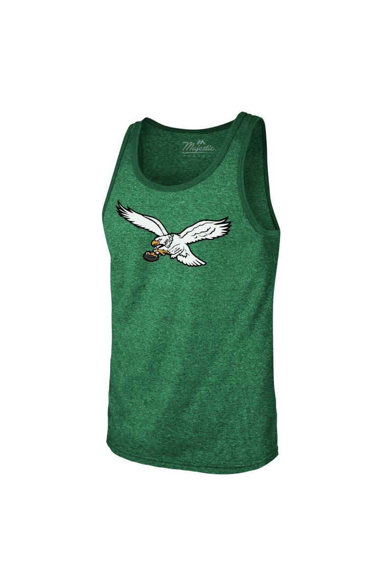 Majestic Threads Men's Majestic Threads Jalen Hurts Kelly Green Philadelphia Eagles Tri-Blend Player Name & Number Tank Top, Alternate, color,