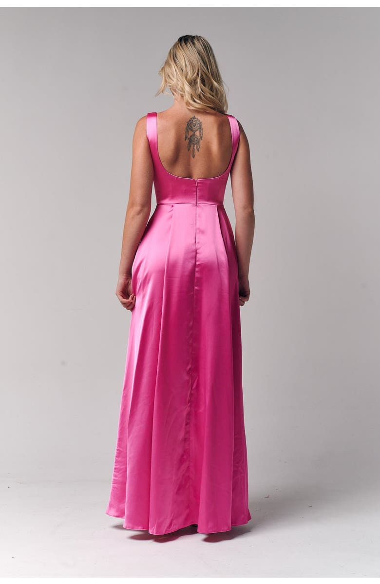 Le Fafo Square Neck Maxi Gown, Alternate, color, Pink