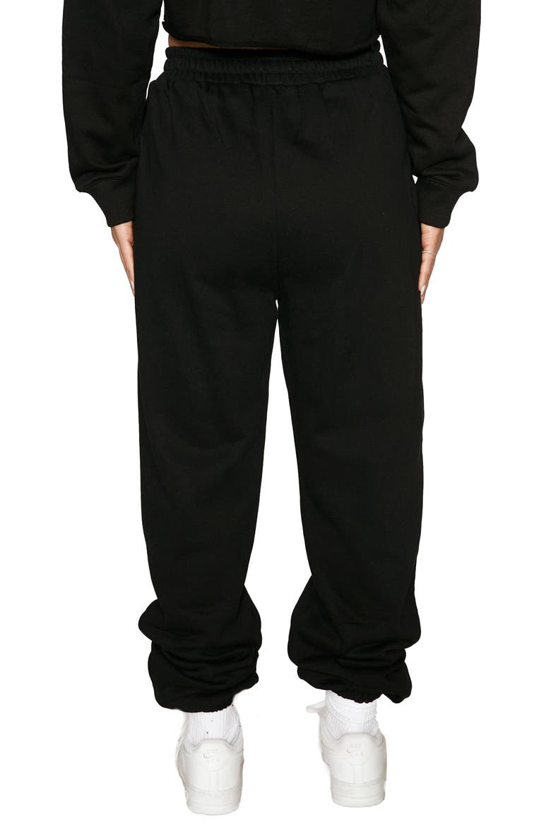 French Terry Sweatpants, Alternate, color, BLACK