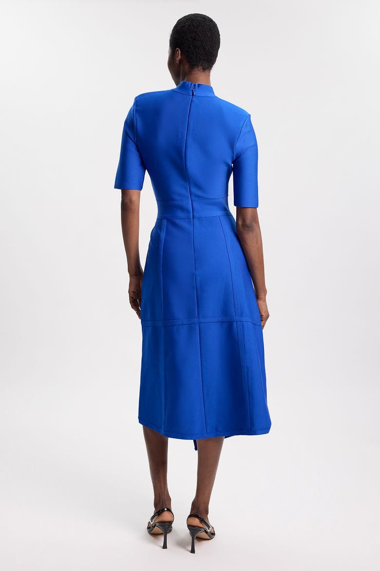 Asymmetric Hem 3/4 Sleeve Midi Dress, Alternate, color, Cobalt