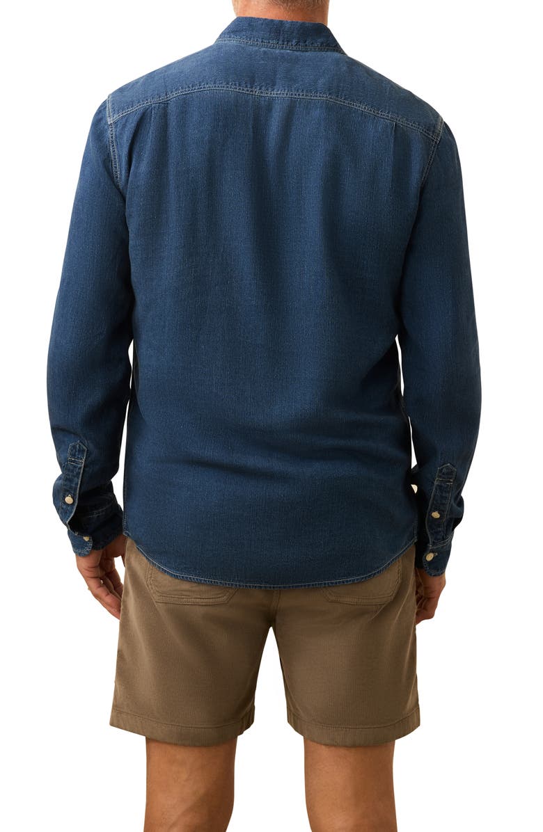 Faherty The Tried & True Lyocell & Linen Chambray Button-Up Shirt, Alternate, color, Night Lagoon Wash