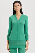 Ming Wang Classic Burnout Medallion Soft Knit Tunic