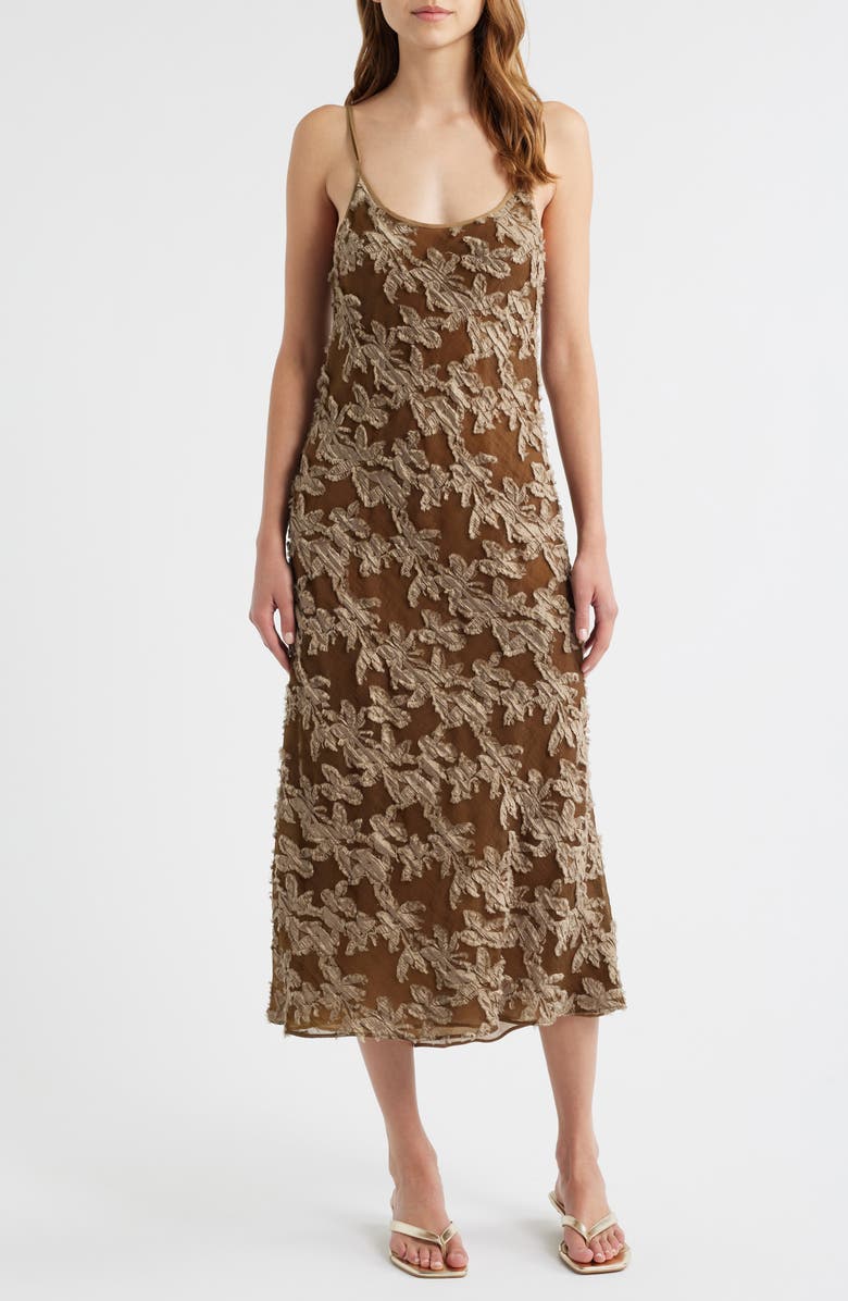 rag & bone Alessia Texture Sleeveless Midi Dress, Main, color, Olive