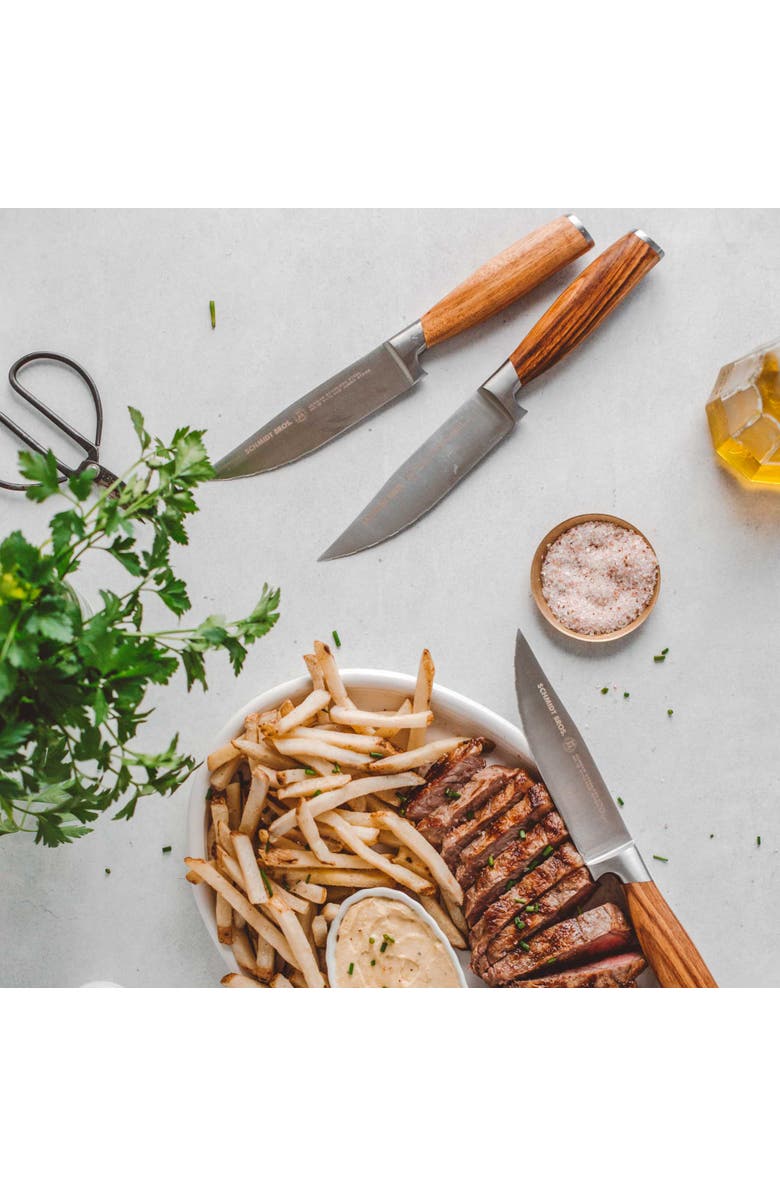 Schmidt Brothers Cutlery Zebra Wood 4-Piece Steak Set, Alternate, color, Brown