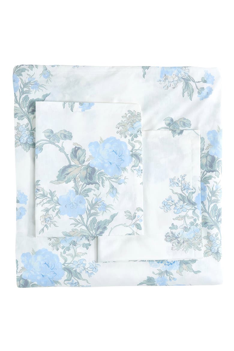 Rose Percale Cotton Duvet Cover & Sham Set, Main, color, BLUE