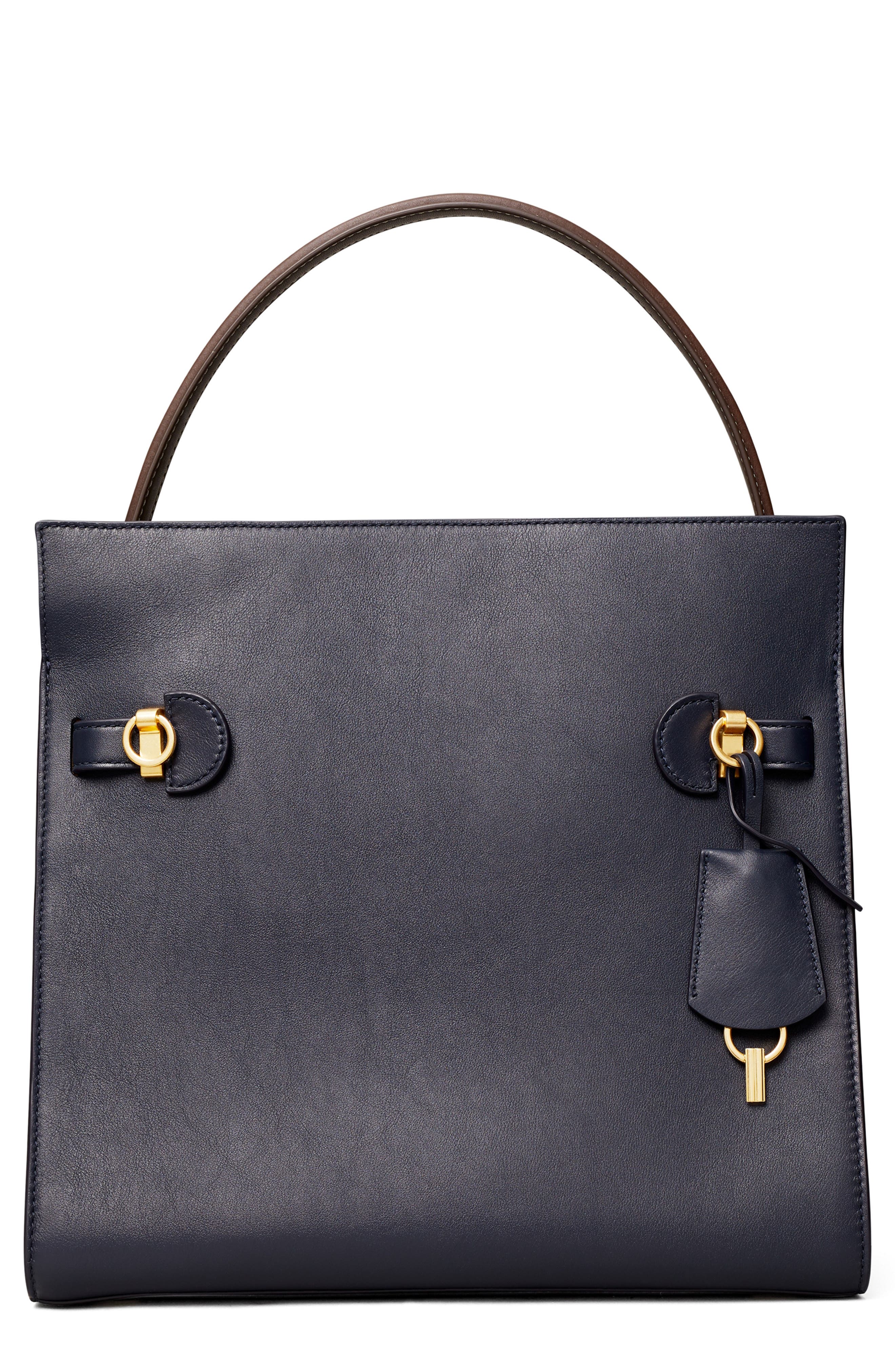 Tory Burch Lee Radziwill Leather Double Bag, Alternate, color, 