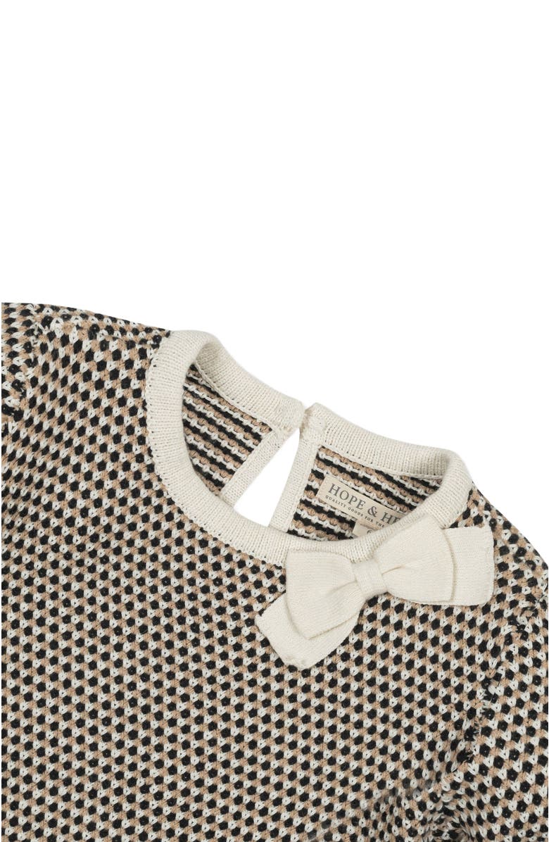 Hope & Henry Baby Girls' Organic Tweed Bow Sweater Dress, Infant, Alternate, color,