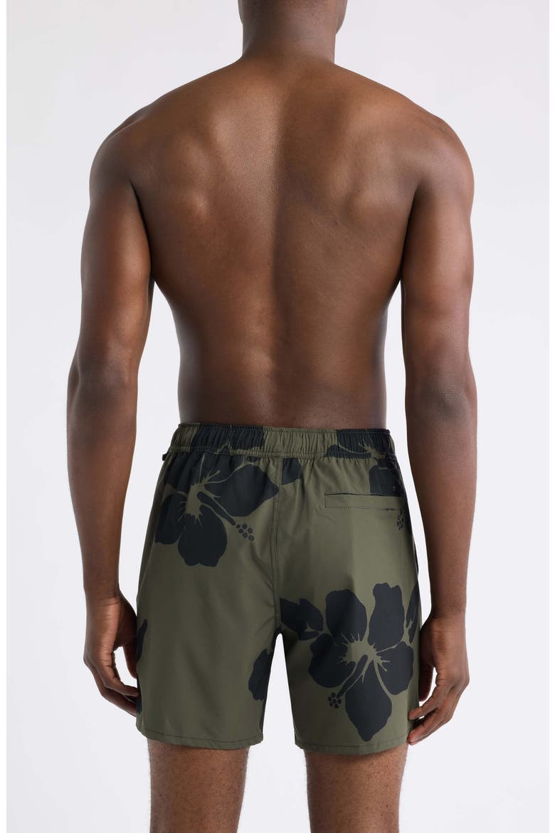 Print Day Swim Trunks, Alternate, color, GREEN