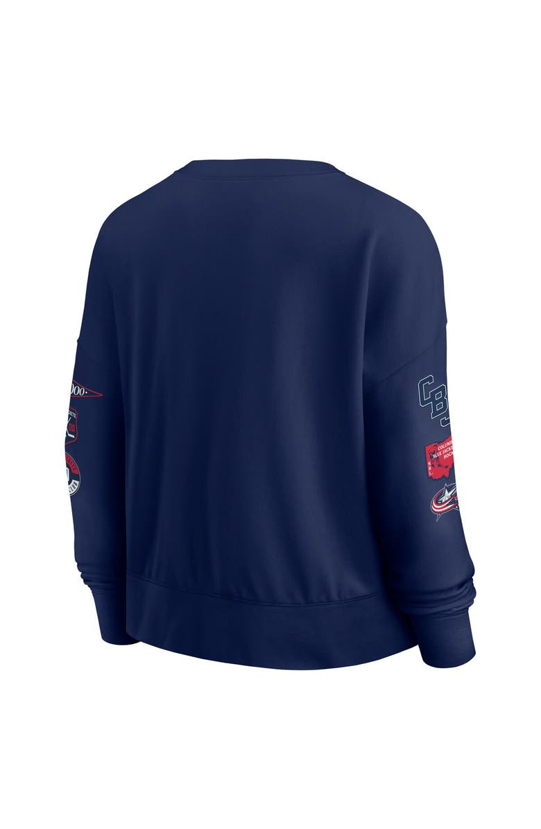 FANATICS Women's Fanatics Navy Columbus Blue Jackets Go Team Pullover Sweatshirt, Alternate, color, Navy