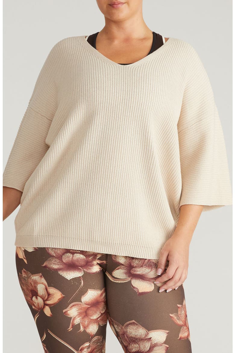 Lotus Rib Sweater, Main, color, DOVE WING
