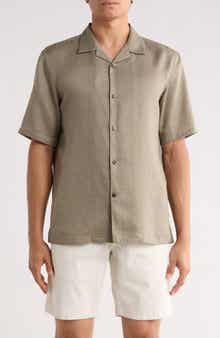 Theory Daze Short Sleeve Linen Button-Up Shirt