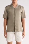 Theory Daze Short Sleeve Linen Button-Up Shirt