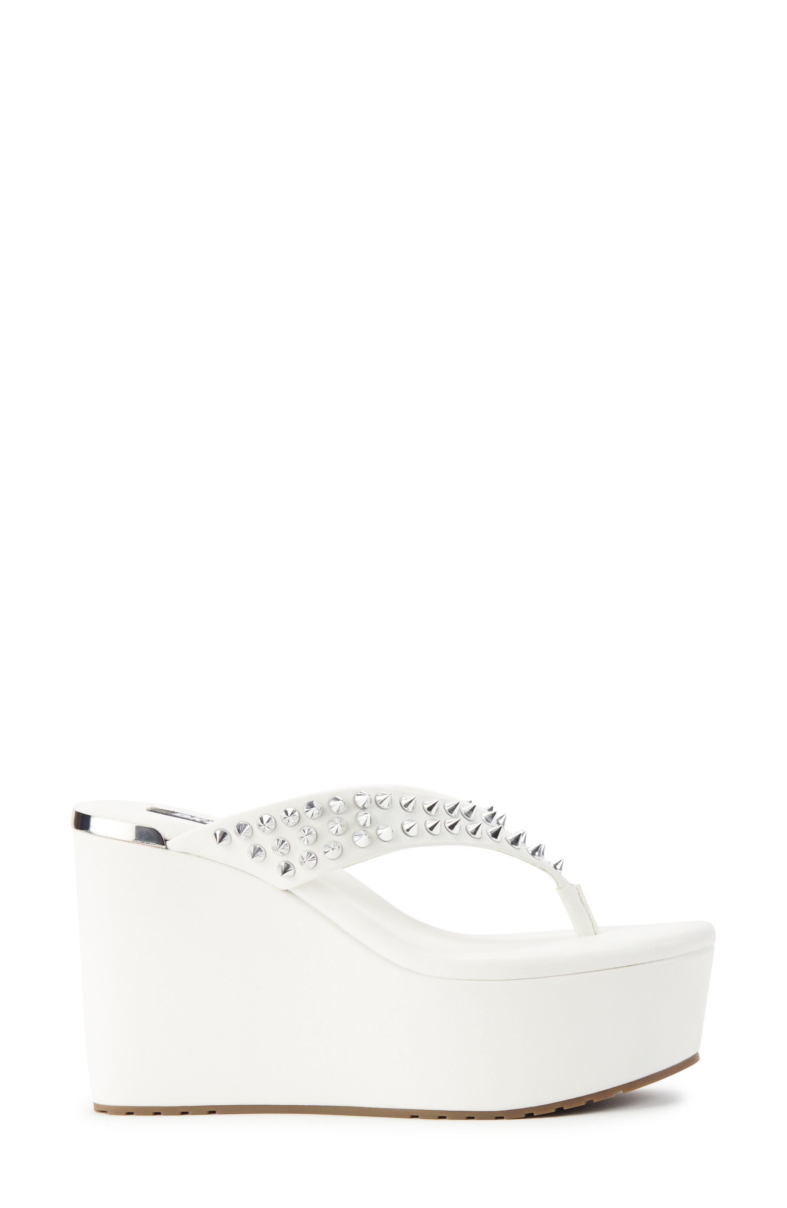Tina Studded Platform Flip Flop, Alternate, color, WHITE
