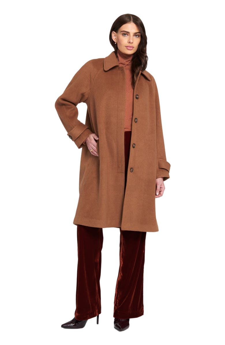ELLE Collection Melton Coat Teddy, Alternate, color, Toffee
