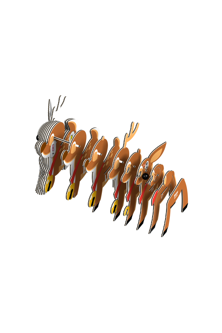 Reindeer 3D Puzzle, Alternate, color, No Color