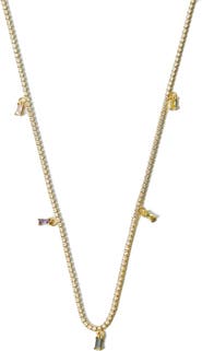 Argento Vivo Sterling Silver Shaky Cubic Zirconia Tennis Necklace