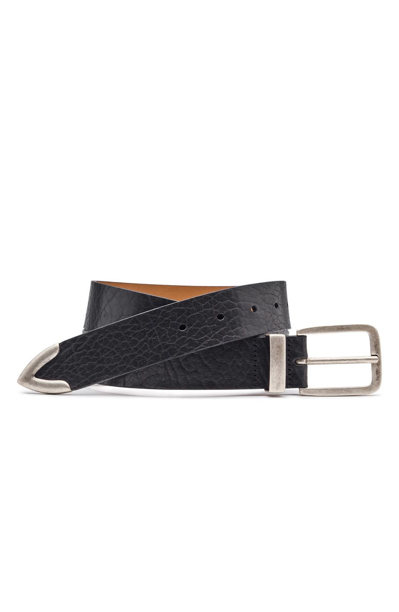 Johnston 
Murphy Bison Leather Belt, Main, color, Black