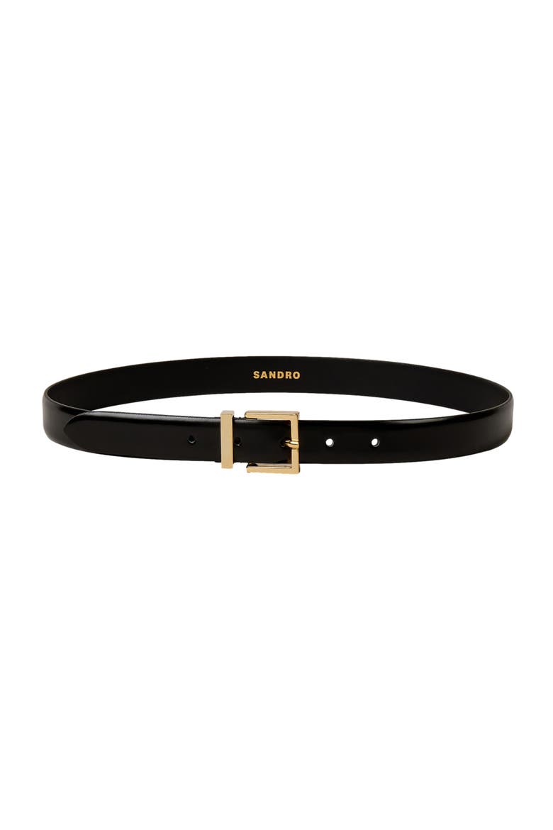 Smooth leather belt, Main, color, Black