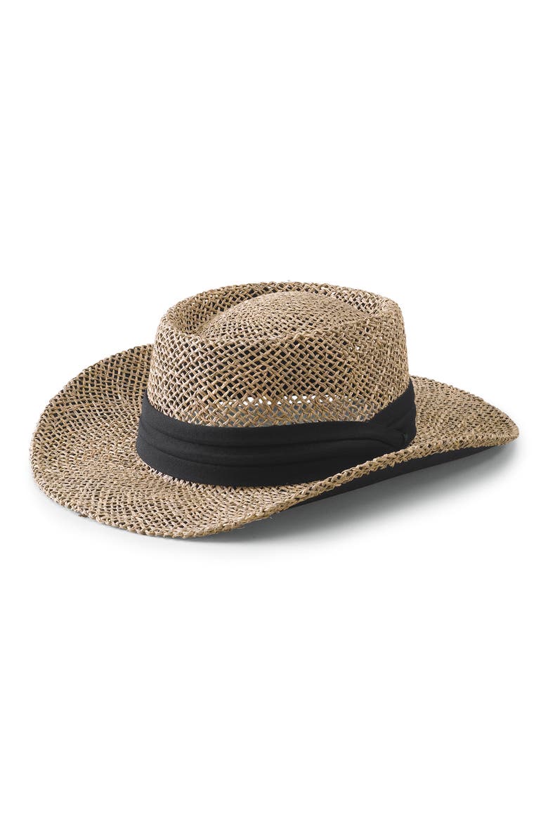 Seagrass Gambler Hat, Main, color, BEIGE/ BLACK