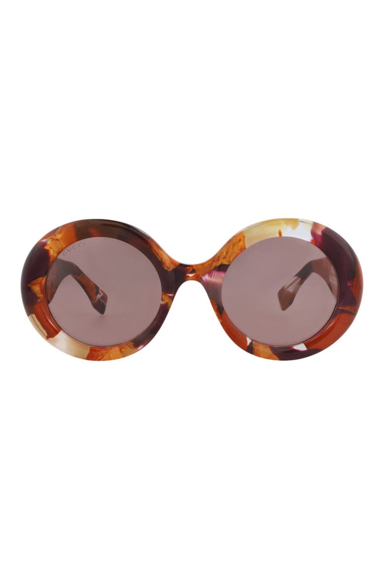 Round Oversize Sunglasses, Main, color, ORANGE ORANGE VIOLET