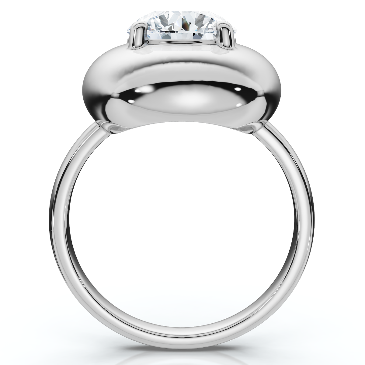 Bliss Diamond 2Ct Diamond Bezel Stackable Button Engagement Ring Lab ...