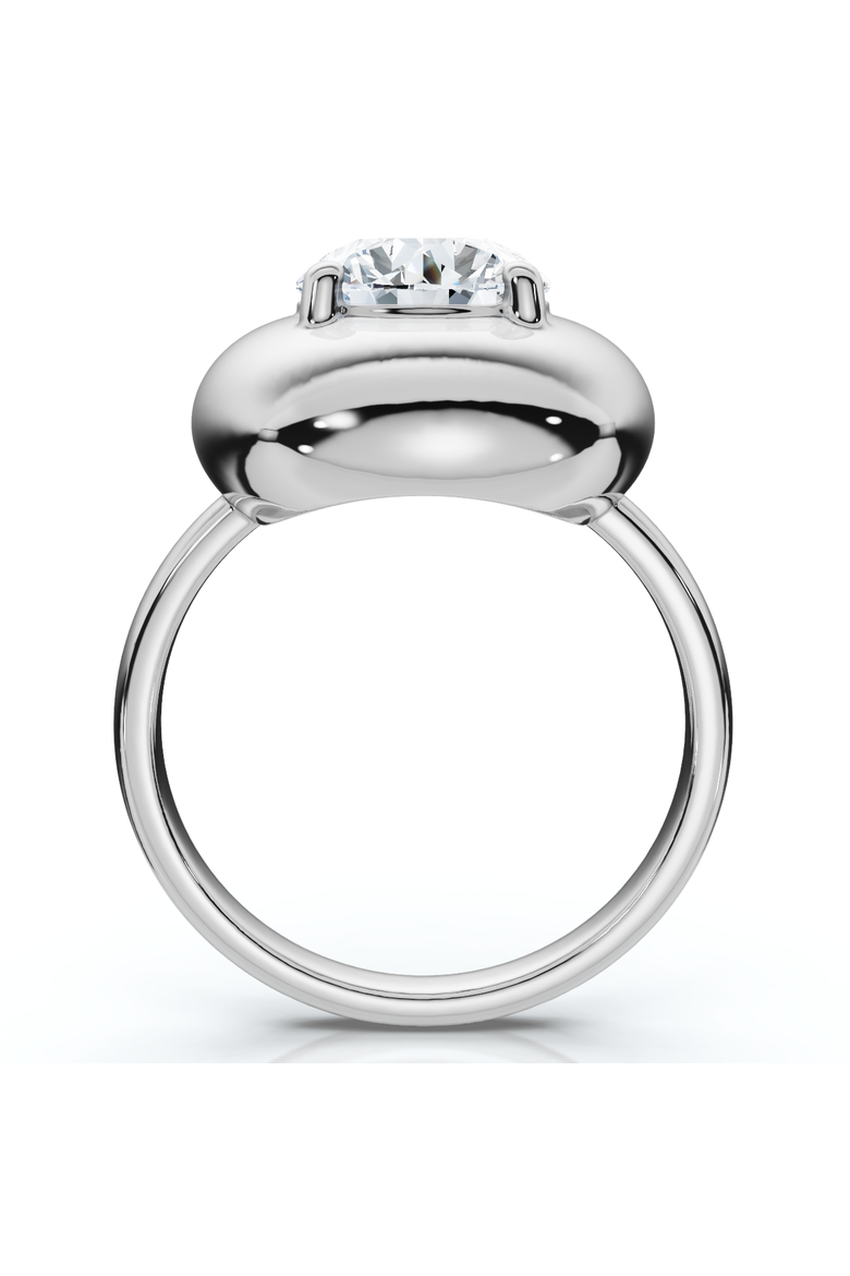 2Ct Diamond Bezel Stackable Button Engagement Ring Lab Grown, Alternate, color, 14k White Gold