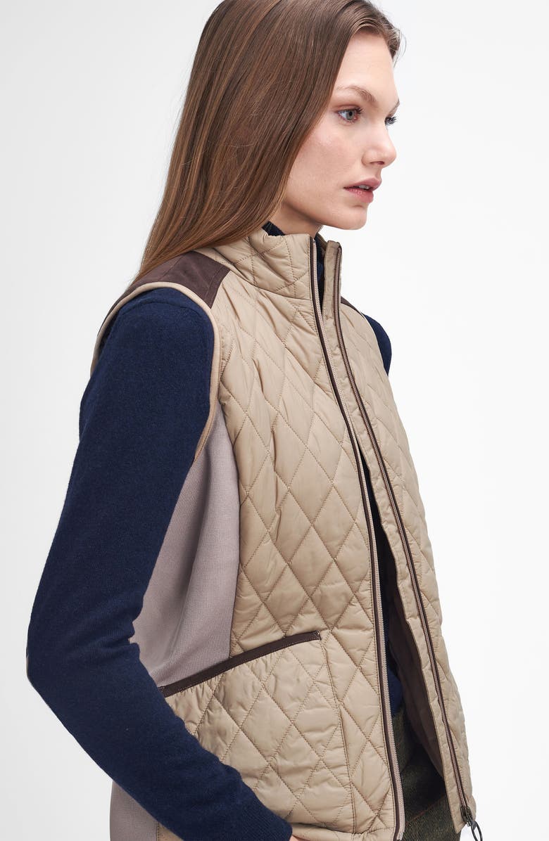 Barbour High Field Quilted Gilet Vest, Alternate, color, Sand Dune/ Gardenia