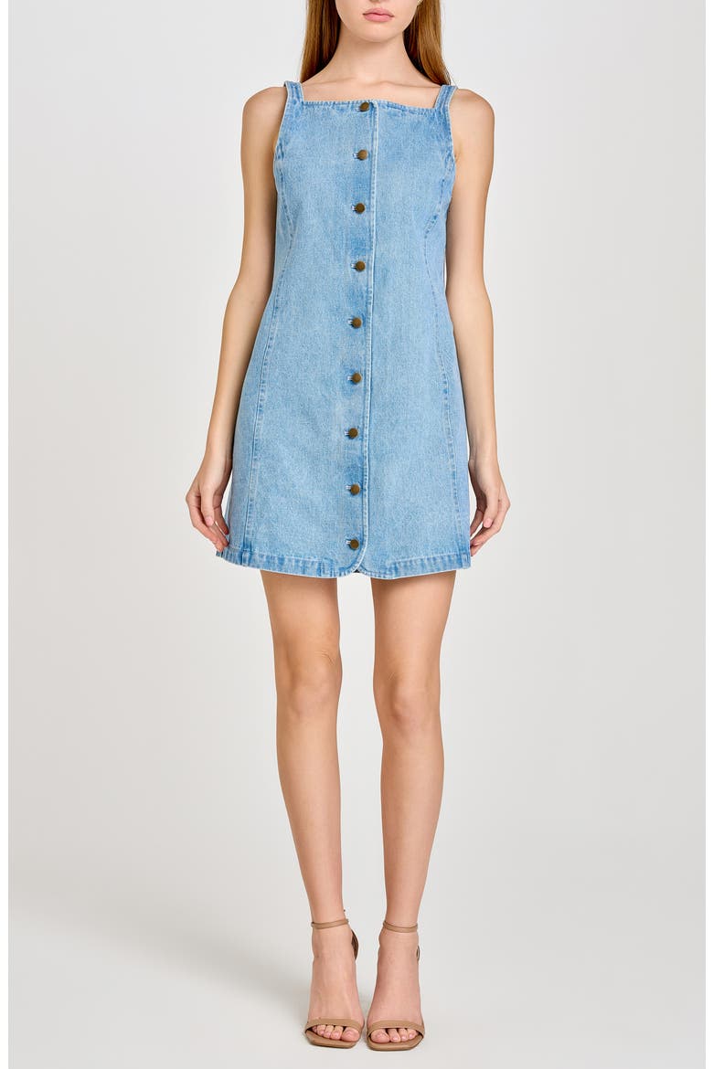 Alex A-Line Denim Minidress, Main, color, VINTAGE BLUE
