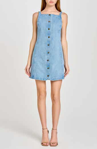 WAYF Alex A-Line Denim Minidress