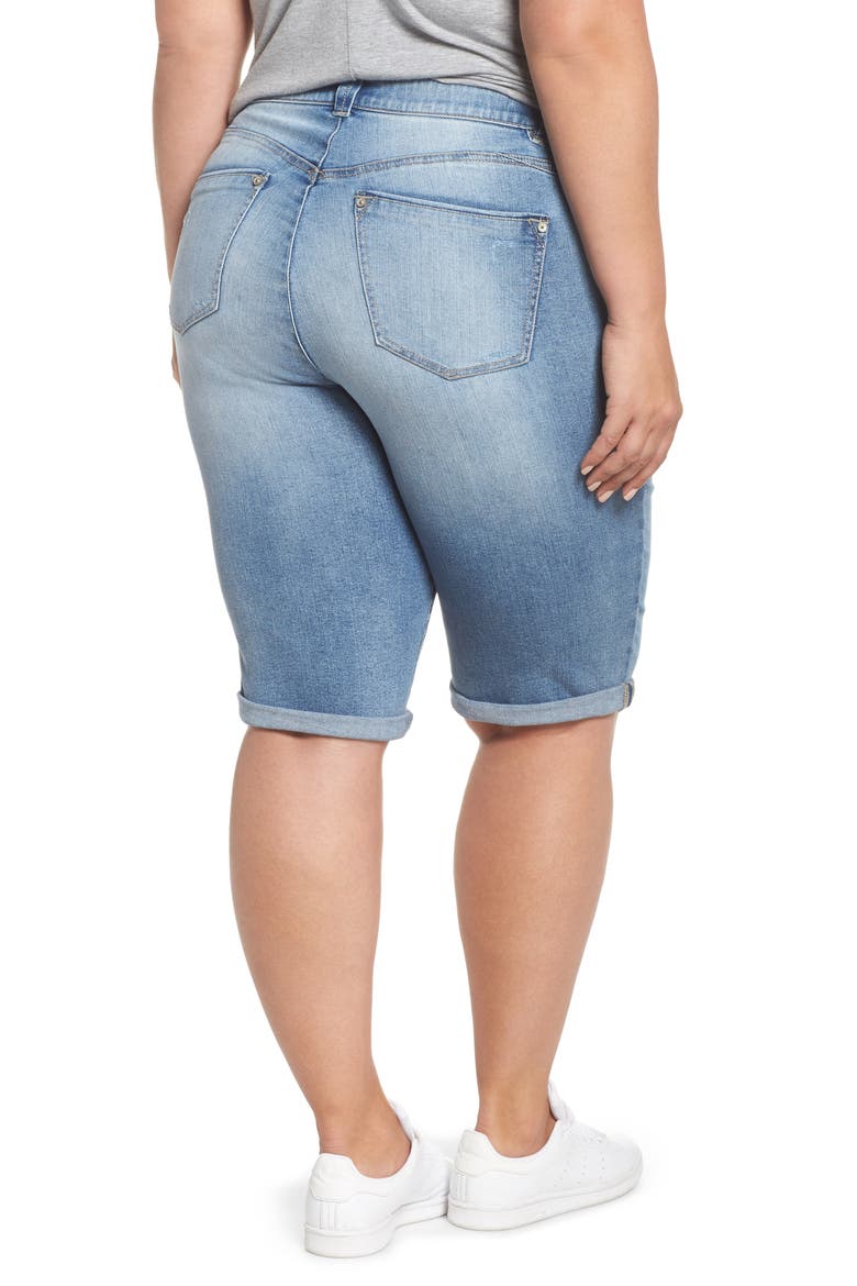 'Ab'Solution Cuffed Denim Shorts, Alternate, color, LB LIGHT BLUE