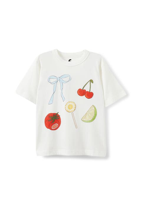 Kid's Poppy Oversize Graphic Print Tee