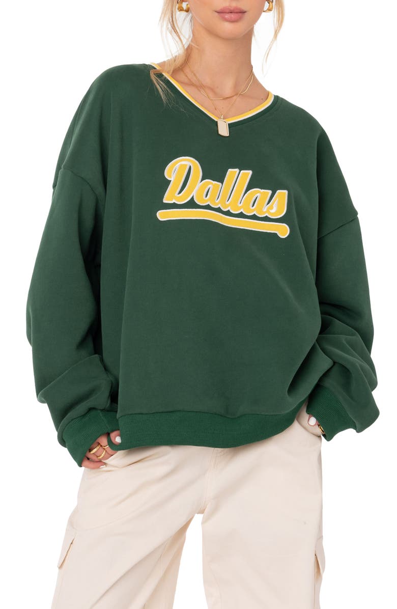 EDIKTED Dallas Sweatshirt, Main, color, Green