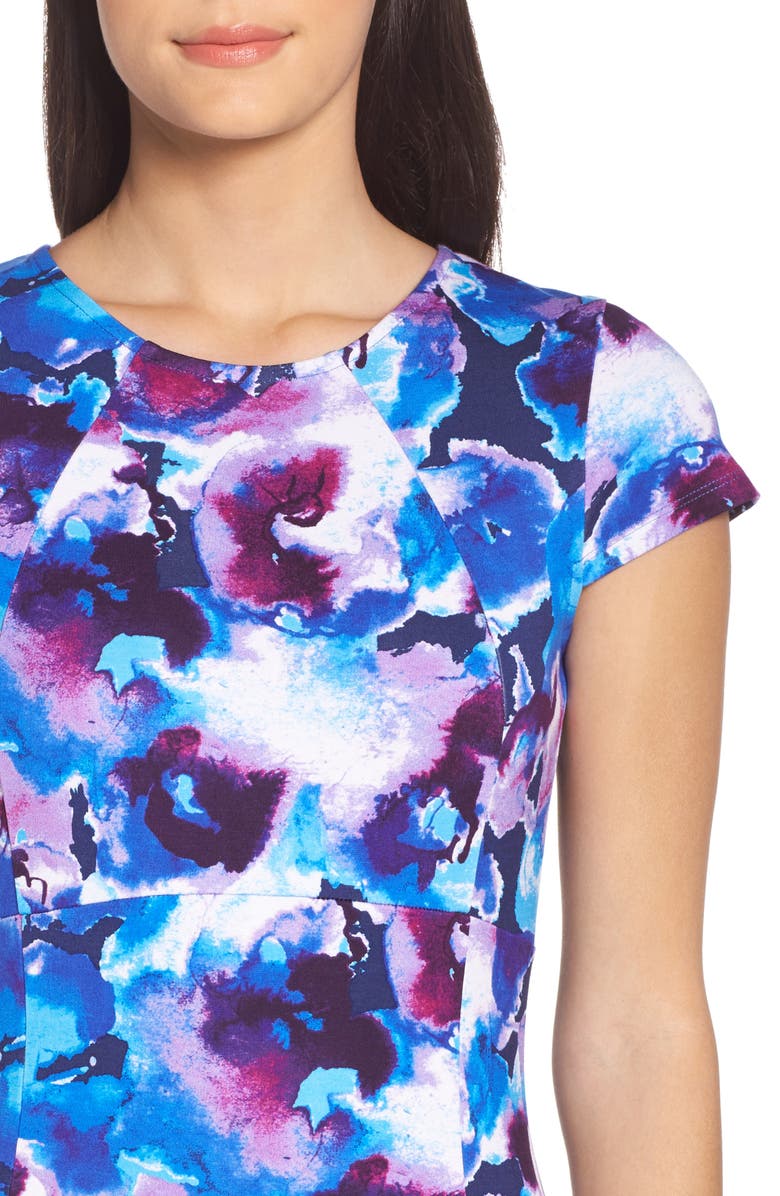 Felicity & Coco Wardess Floral Ponte Sheath Dress, Alternate, color, 