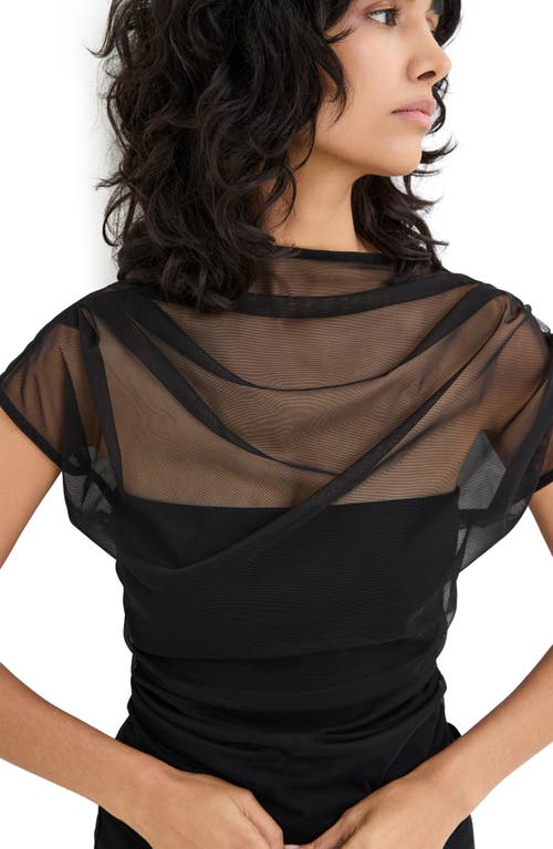 Marcella Dawn Layered Top In Black