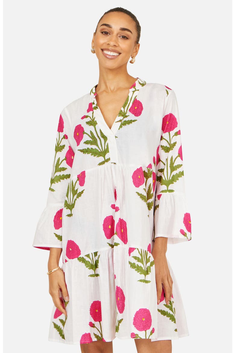 Cotton Tunic Dress, Main, color, White
