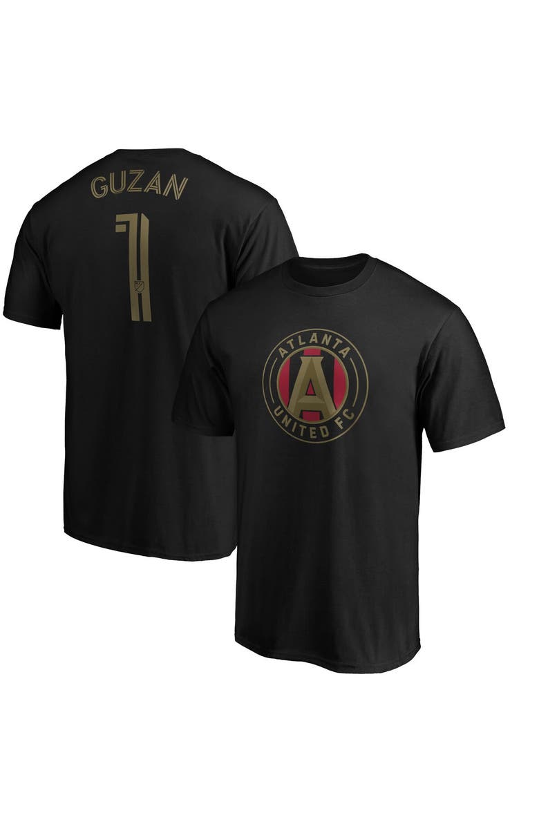 FANATICS Men's Fanatics Branded Brad Guzan Black Atlanta United FC Authentic Stack Player Name & Number T-Shirt, Main, color, Black