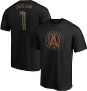 FANATICS Men's Fanatics Branded Brad Guzan Black Atlanta United FC Authentic Stack Player Name & Number T-Shirt