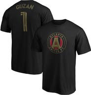 FANATICS Men's Fanatics Branded Brad Guzan Black Atlanta United FC Authentic Stack Player Name & Number T-Shirt