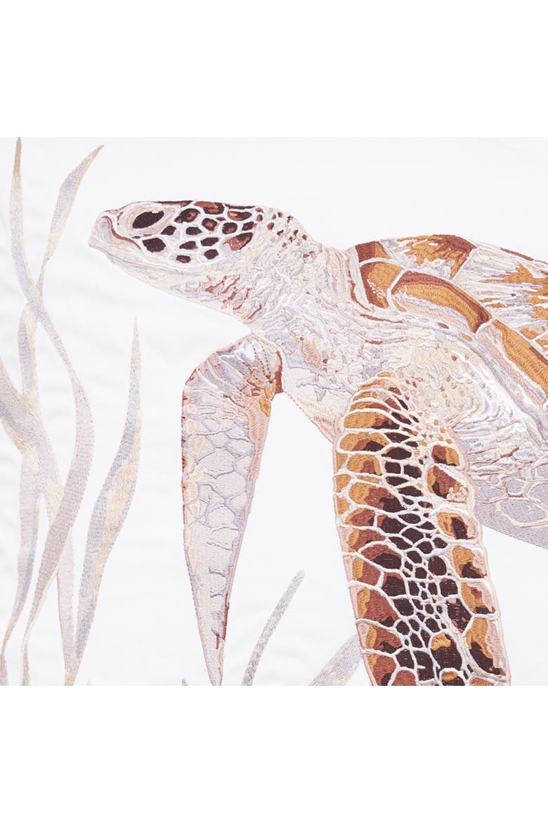 Sea Turtle Neutrals Pillow, Alternate, color, Orange