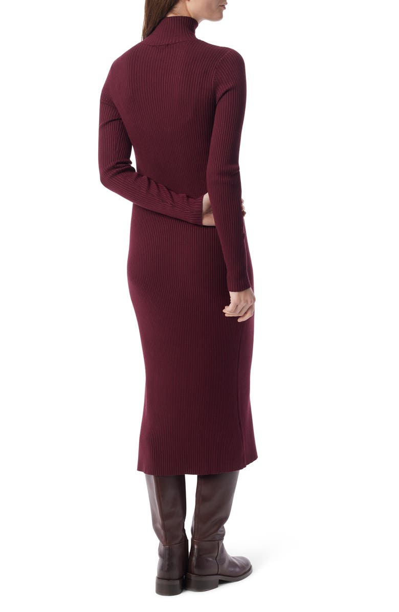 DO by Dee Ocleppo Merritt Easy Long Sleeve Rib Sweater Dress, Alternate, color, Maroon Banner