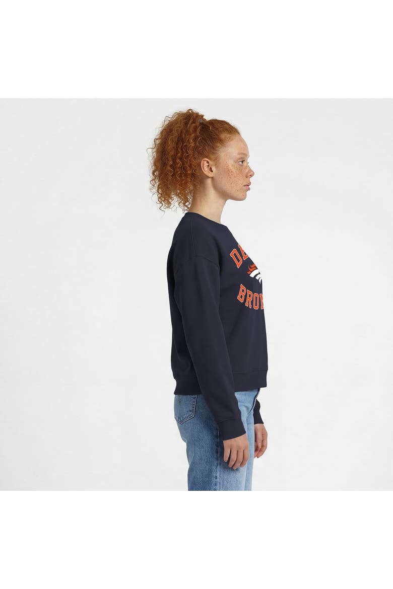 Women's Champion  Navy Denver Broncos Heart & Soul Powerblend Sweatshirt, Alternate, color, Navy