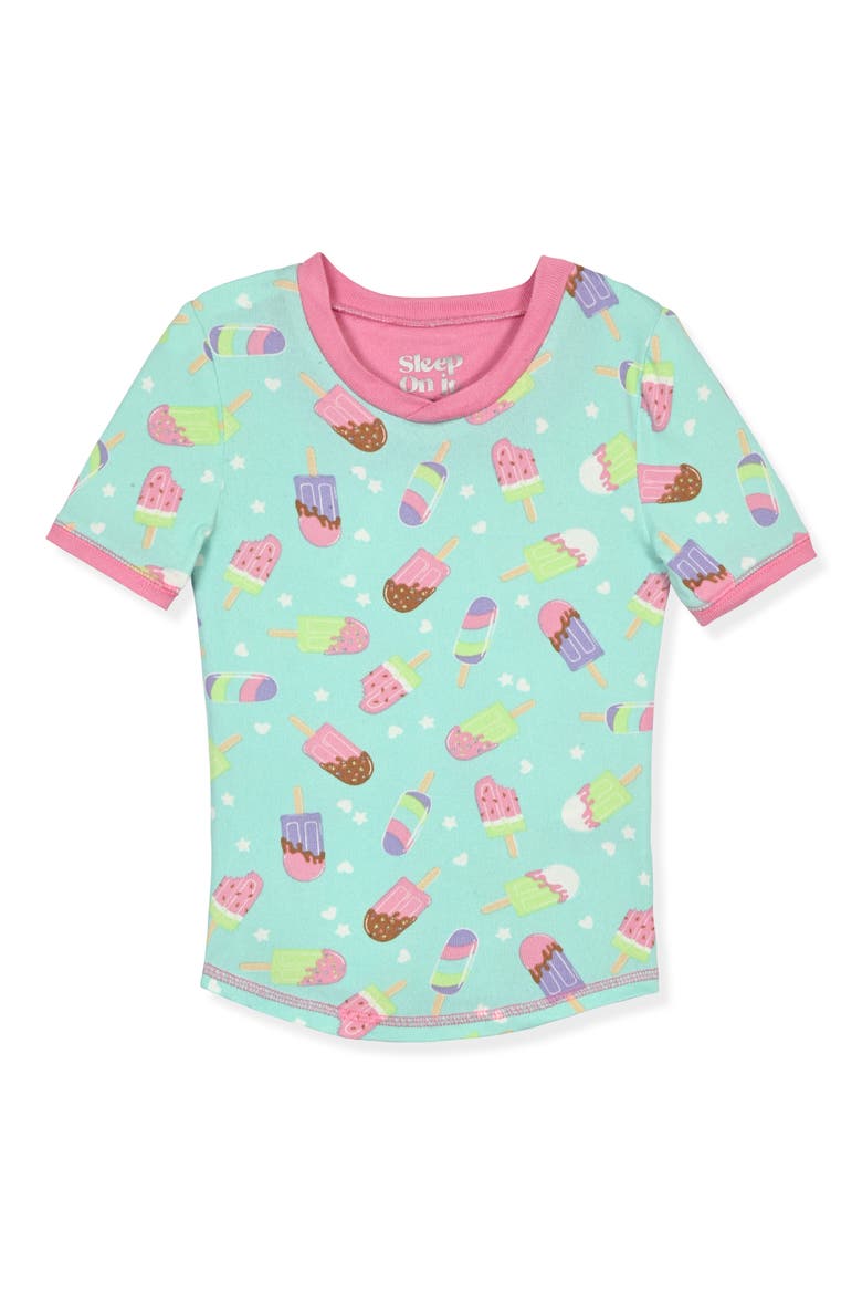 Kids' 2-Piece Fitted Pajamas & Scrunchie Set, Alternate, color, MINT