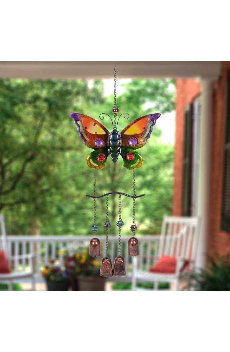 Northlight 24" Purple and Bronze Butterfly Outdoor Garden Windchime, Alternate, color, Purple