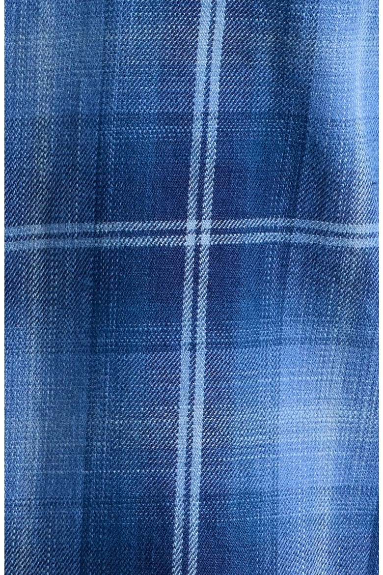 Snap Indigo Plaid Cotton Shirt, Alternate, color, LAKE
