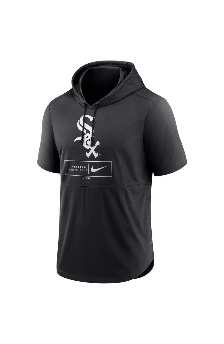 Nike Men's Nike Black Chicago White Sox Logo Lockup Performance Short-Sleeved Pullover Hoodie, Alternate, color, 