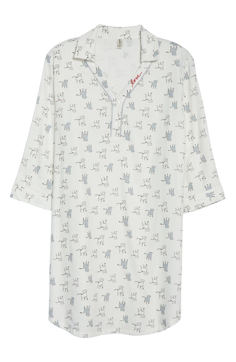 ED Ellen DeGeneres Dog Print Flannel Nightshirt, Alternate, color, 
