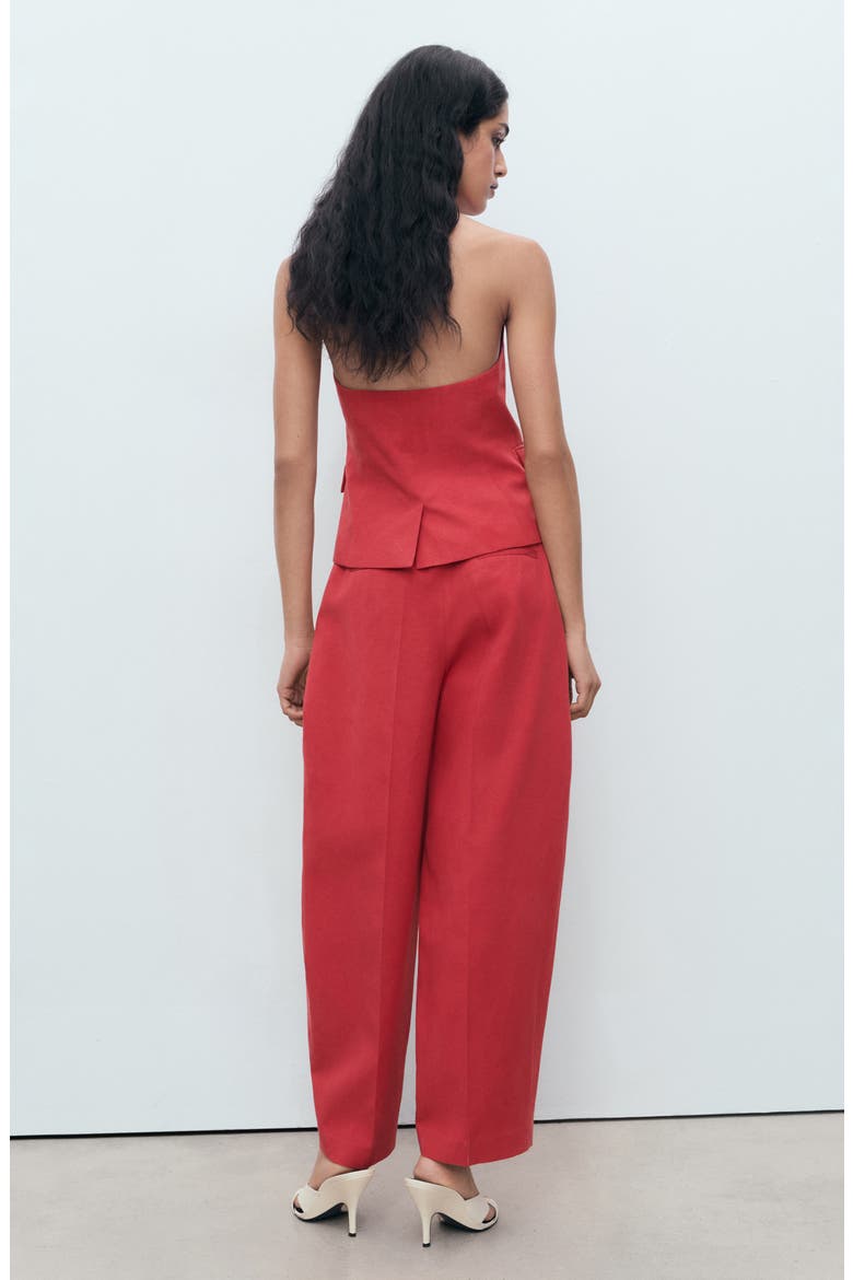 Olivia Pleated Straight Leg Pants, Alternate, color, CHERRY