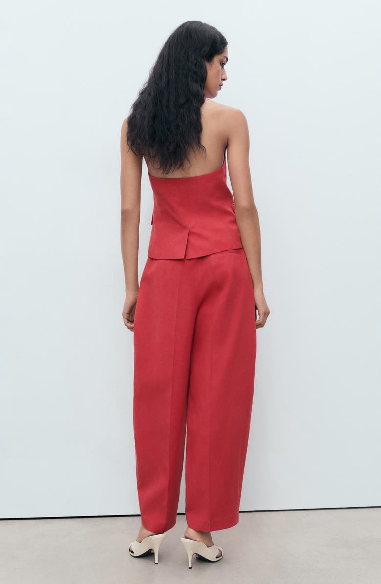 MANGO Olivia Pleated Straight Leg Pants, Alternate, color, Cherry