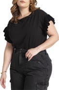 ELOQUII Ruffle Sleeve Tee