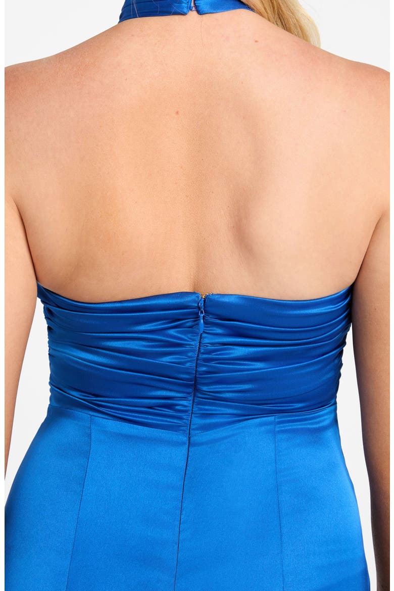 Aretha Halter Satin Gown, Alternate, color, INFINITY GALAXY